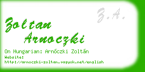 zoltan arnoczki business card