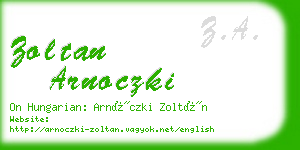 zoltan arnoczki business card